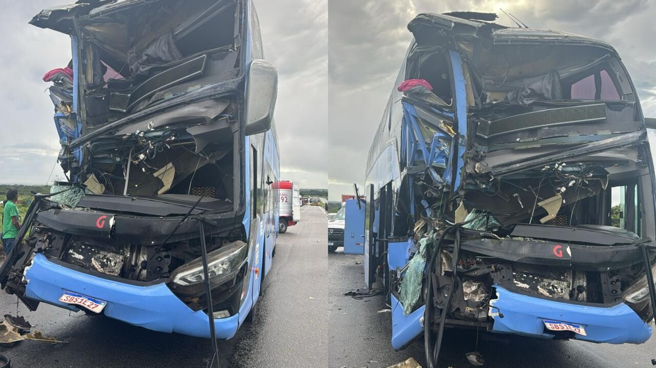 Ônibus da Guanabara colide com caminhão e resulta em feridos