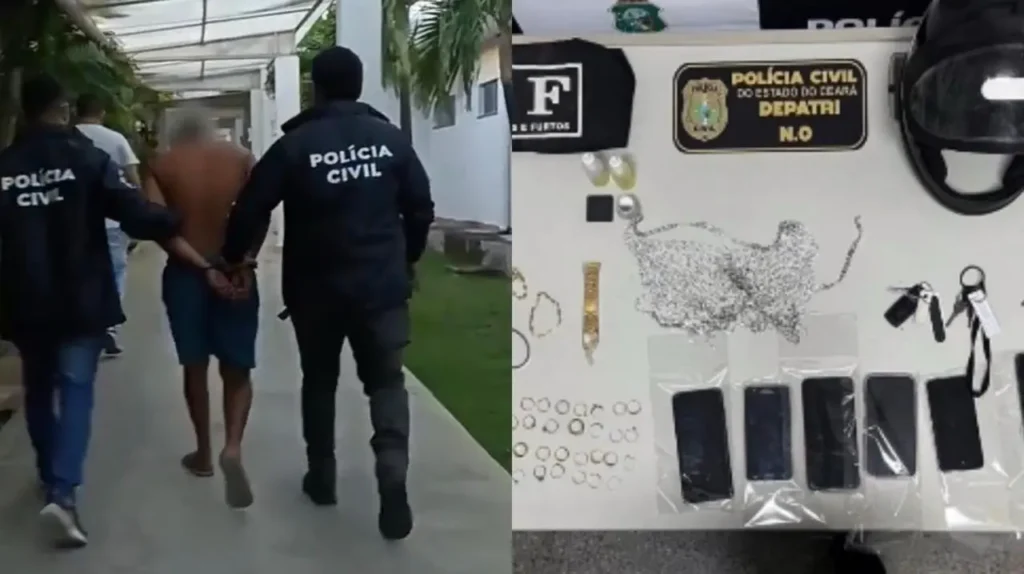 Suspeito de série de roubos de joias em Fortaleza é detido.