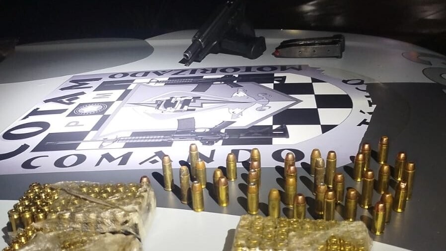 Polícia apreende pistola e 180 munições em José Walter