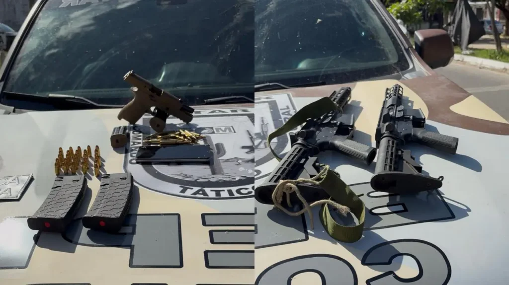 Operação policial apreende dois fuzis e pistola em Maranguape