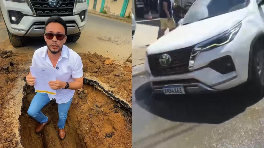 Prefeito de Canindé revela que carro em buraco anunciou obra importante