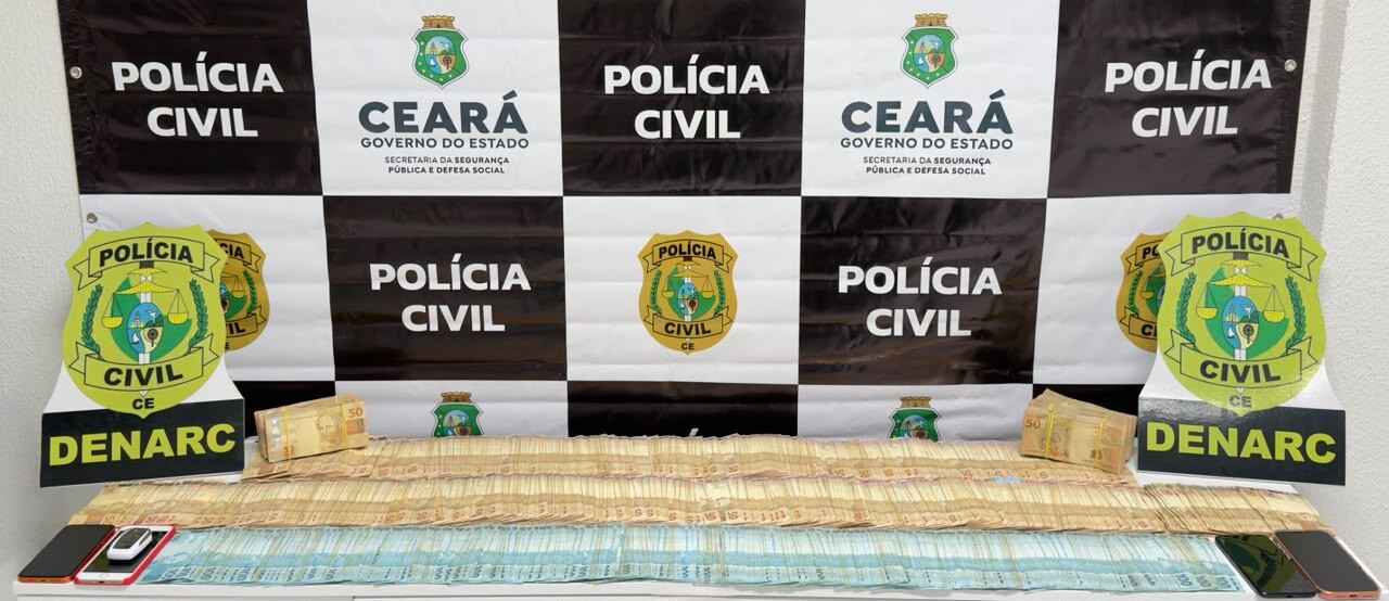 Dupla é presa com R$ 184 mil e caminhonete de luxo em Fortaleza