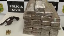 Polícia Civil prende suspeito com 23 kg de maconha e arma