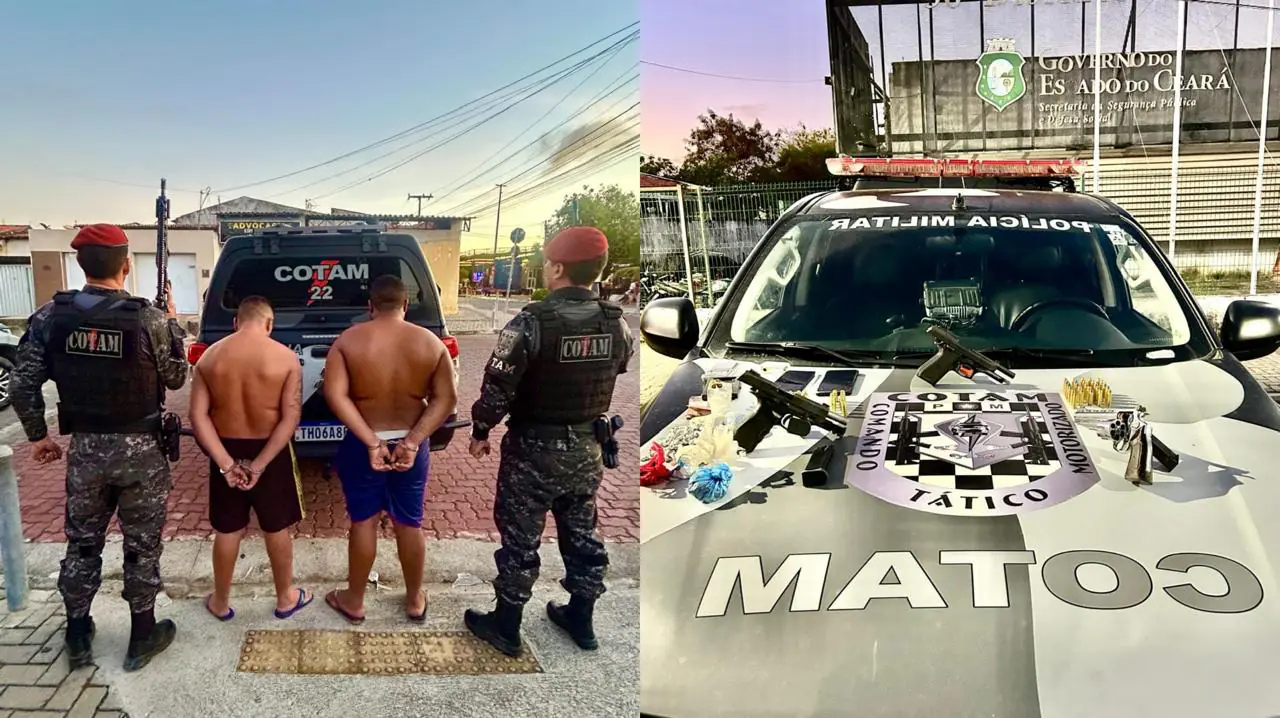 Dois homens são presos com armas e drogas no Curió