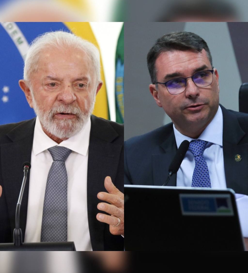 Lula e Flávio Bolsonaro debatendo: o futuro em jogo no segundo turno